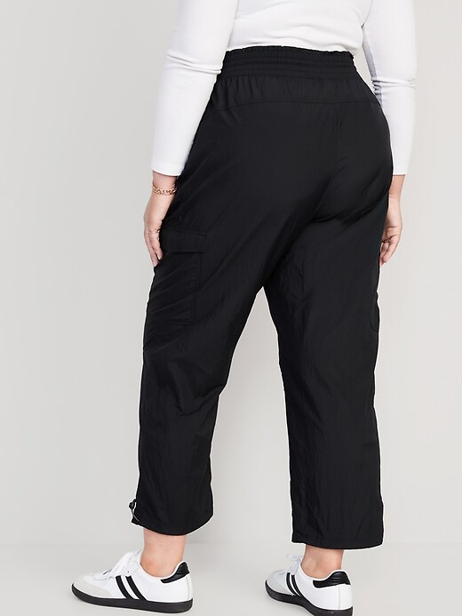 Image number 8 showing, High-Waisted Parachute Cargo Jogger Ankle Pants