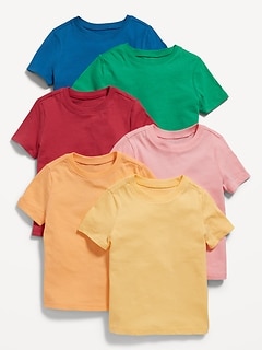 Unisex Short-Sleeve T-Shirt 6-Pack for Toddler