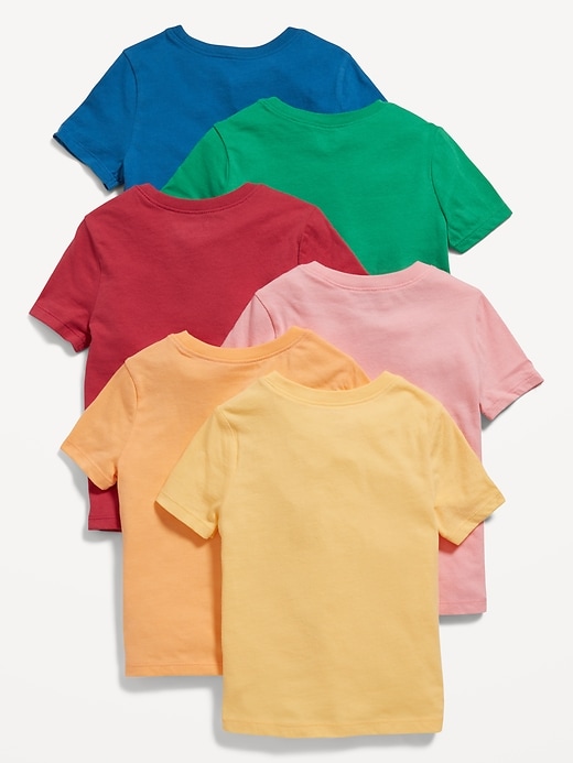 View large product image 2 of 2. Unisex Short-Sleeve T-Shirt 6-Pack for Toddler