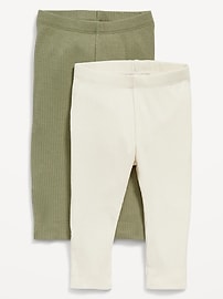 L'image numéro 1 présente Legging en tricot côtelé unisexe pour Bébé (paquet de 2)