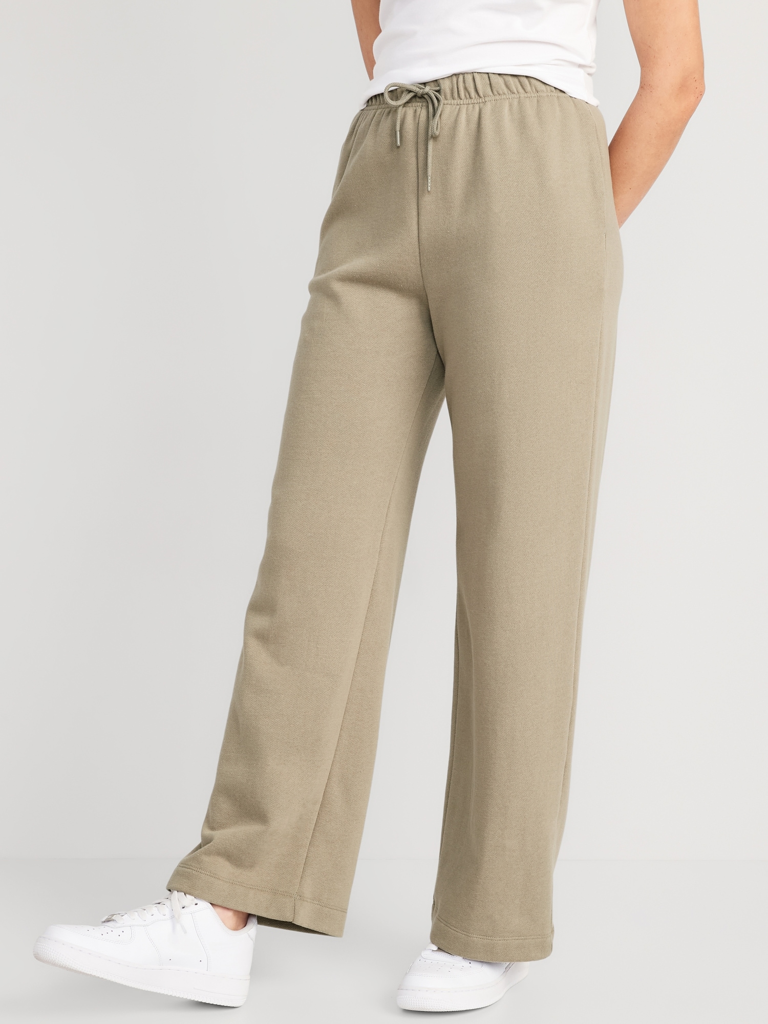 Old Navy Extra High-Waisted Vintage Straight Lounge Sweatpants for Women beige. 1