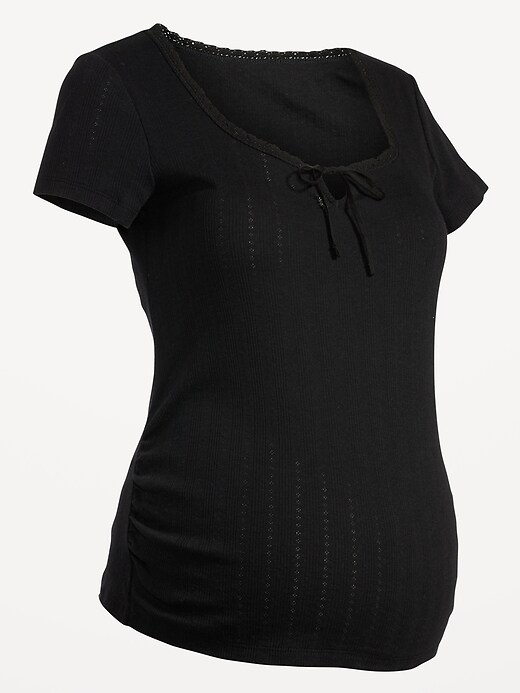 Image number 4 showing, Maternity Pointelle-Knit Top