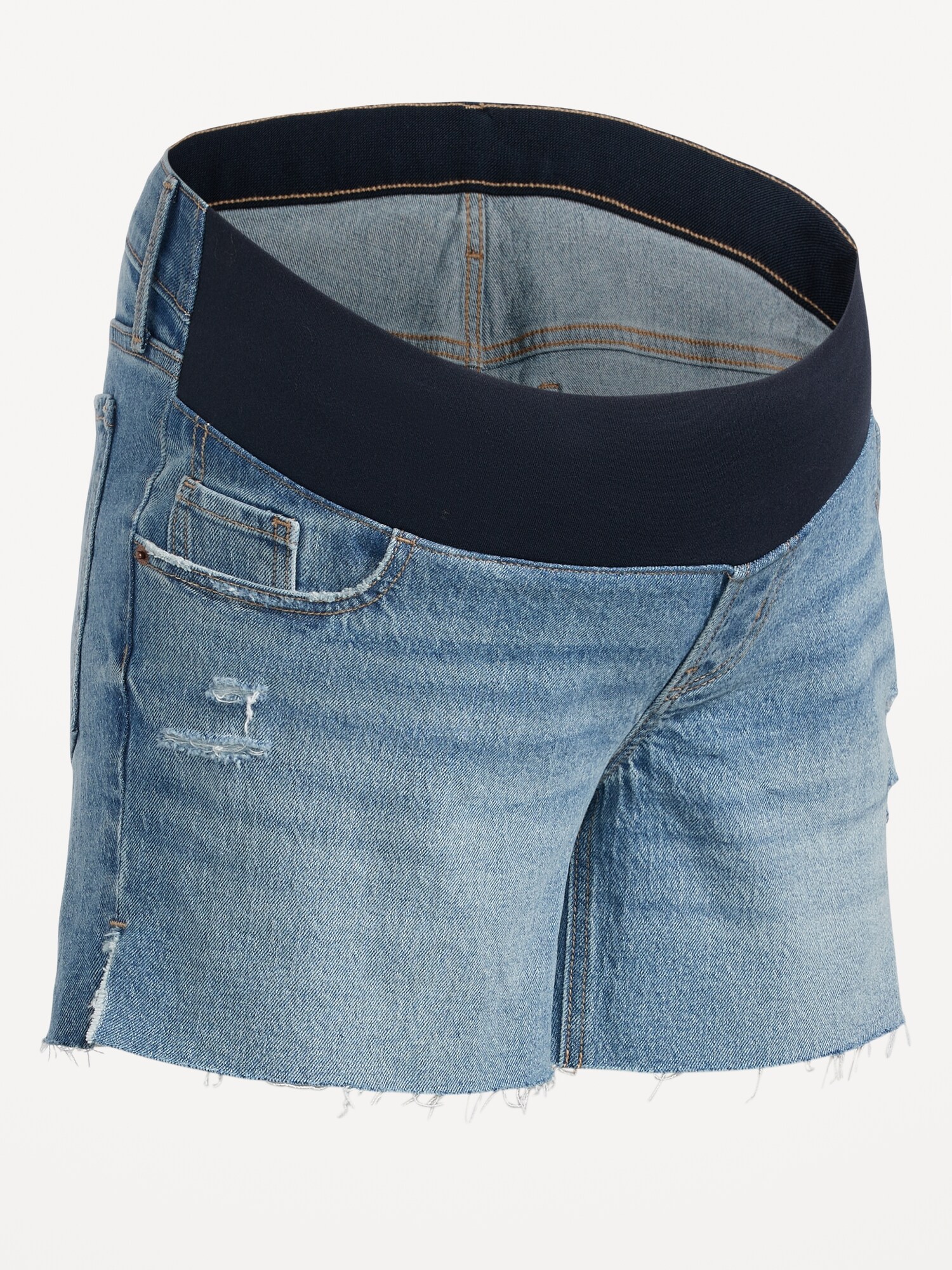 Maternity Front Low Panel OG Straight SideSlit CutOff Jean Shorts 5inch inseam Old Navy