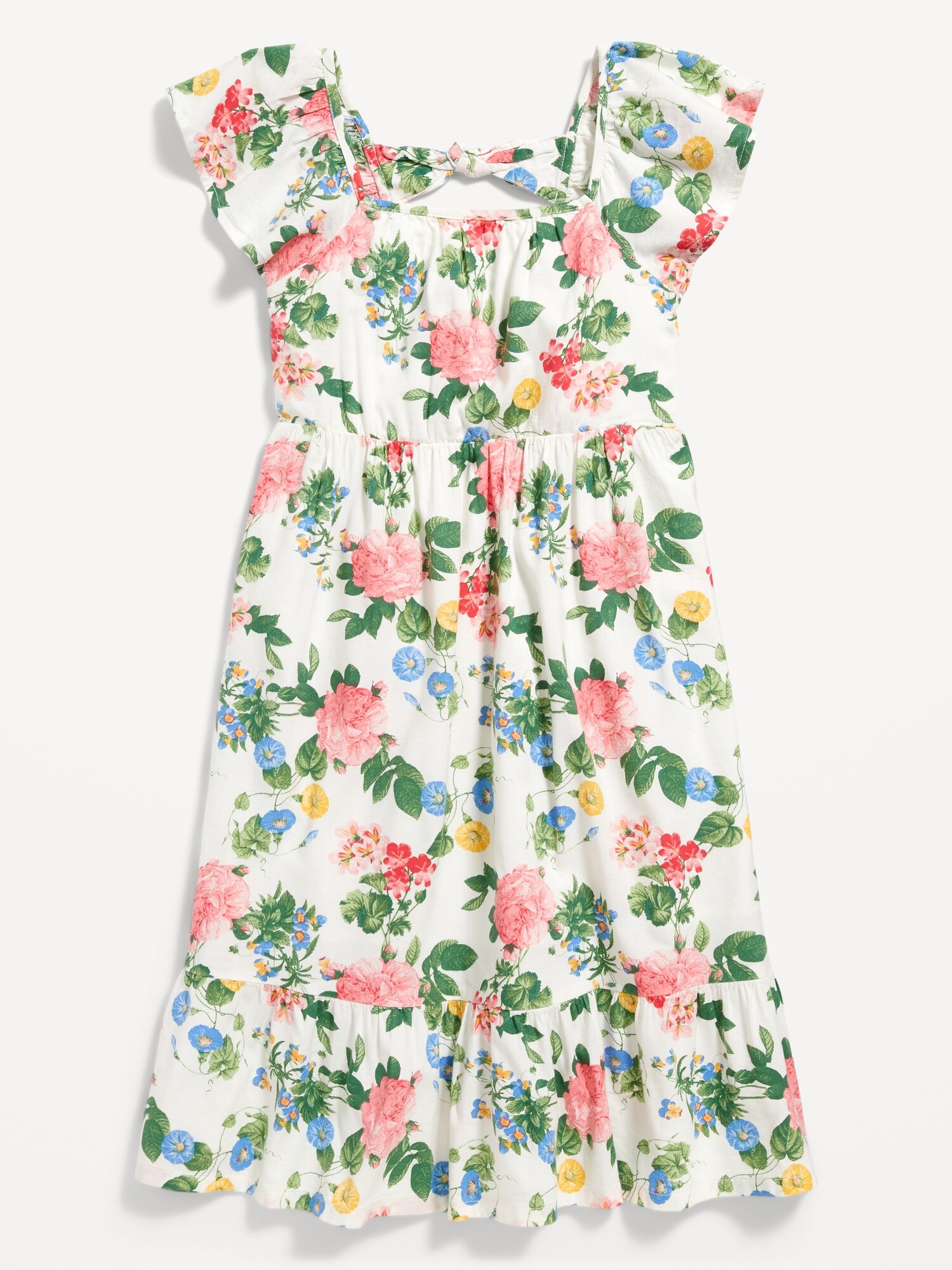 Flutter Sleeve Fit & Flare Dress - Beautiful Botanical