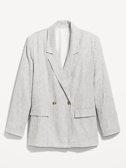 Navy striped sale blazer womens