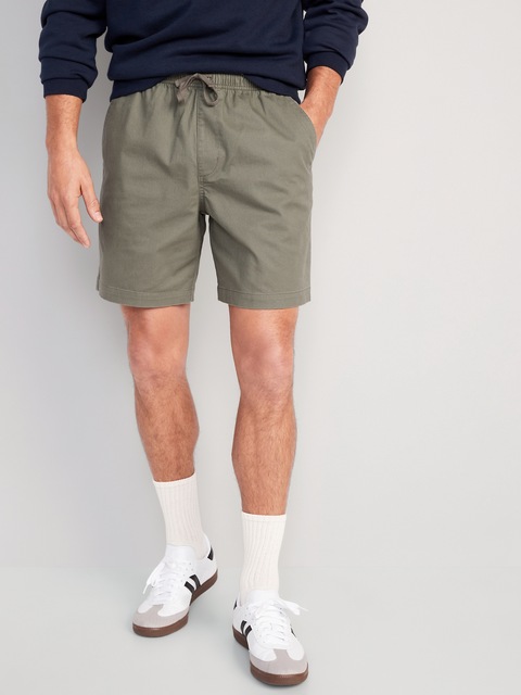 Pull-On Twill Jogger Shorts -- 7-inch inseam