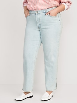 High-Waisted Button-Fly OG Loose Side-Split Jeans for Women