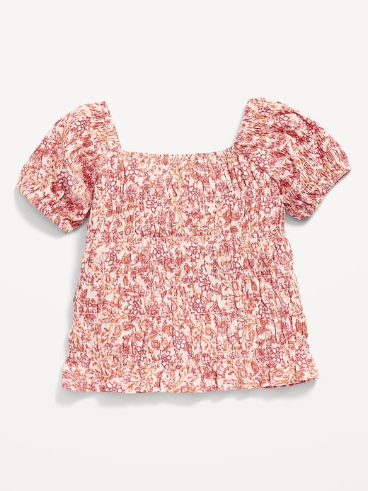 Image number 3 showing, Printed Puckered-Jacquard Knit Smocked Top for Girls