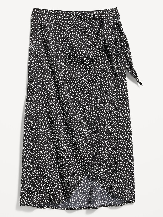 midi wrap skirt polka dot
