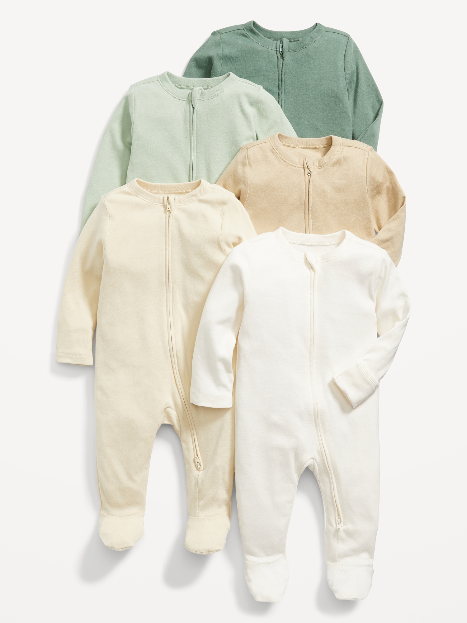 2-Way-Zip Sleep & Play One-Piece 5-Pack for Baby