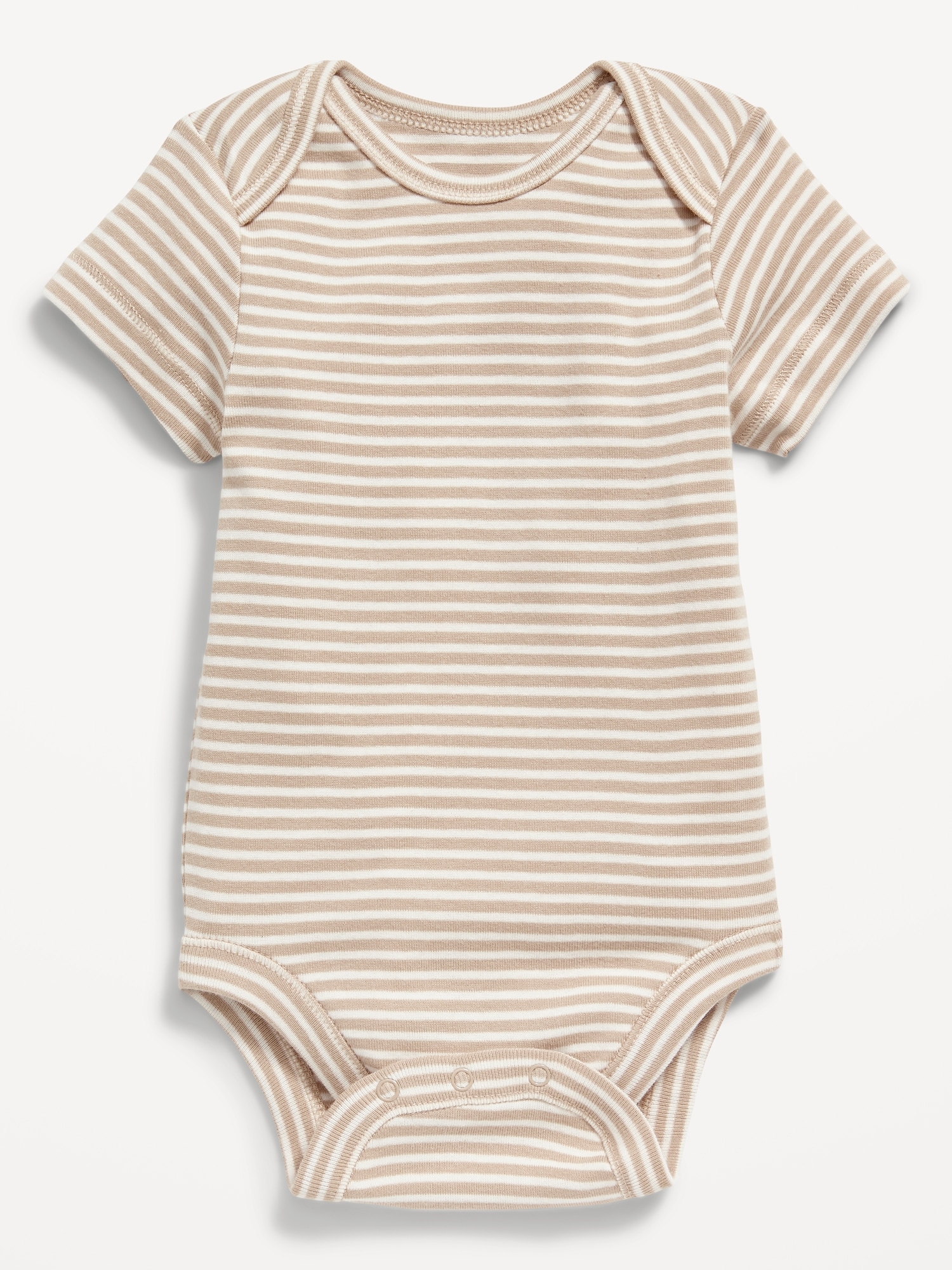 Unisex Short-Sleeve Striped Bodysuit for Baby