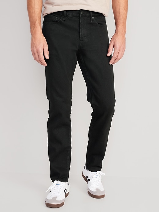 Image number 1 showing, Athletic Taper Built-In Flex Black Jeans
