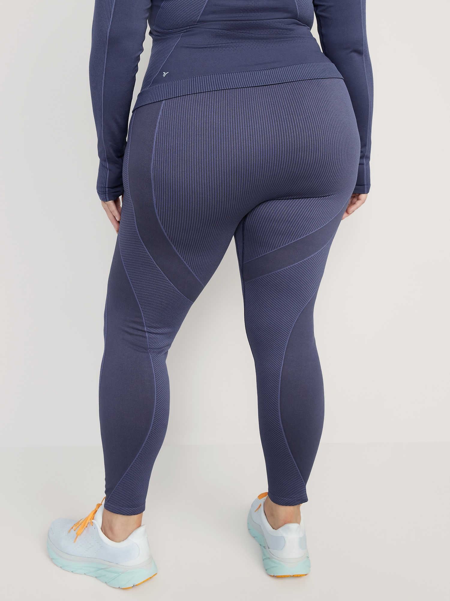 Navy Ribbed Leggings with Pockets – Brutal London Clothing