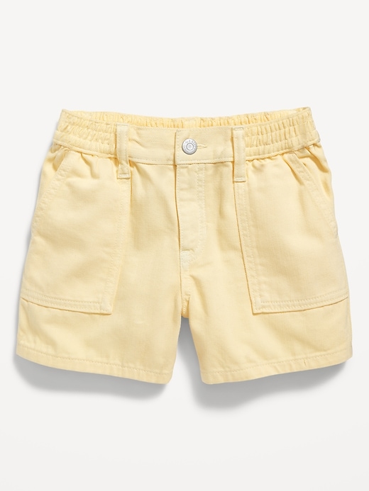 View large product image 1 of 1. Elasticized Waist Workwear Non-Stretch Jean Shorts for Girls