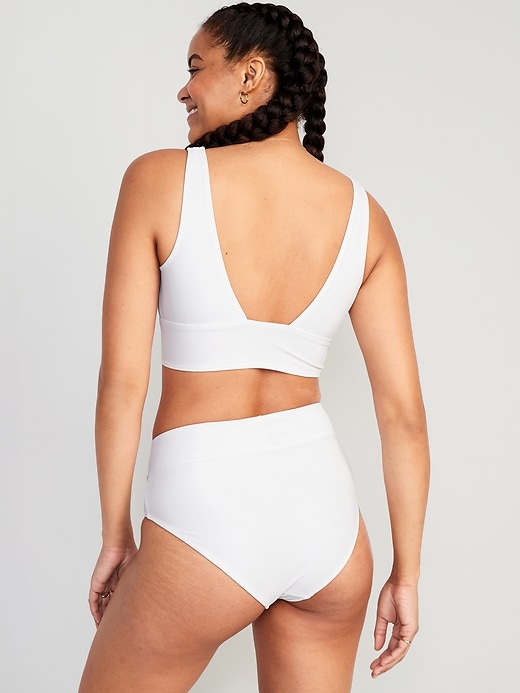 Image number 2 showing, Matching High-Waisted Cross-Front Bikini Swim Bottoms