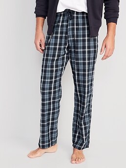 Men's Cotton Poplin Check Print Pajama Pants - Men's Loungewear