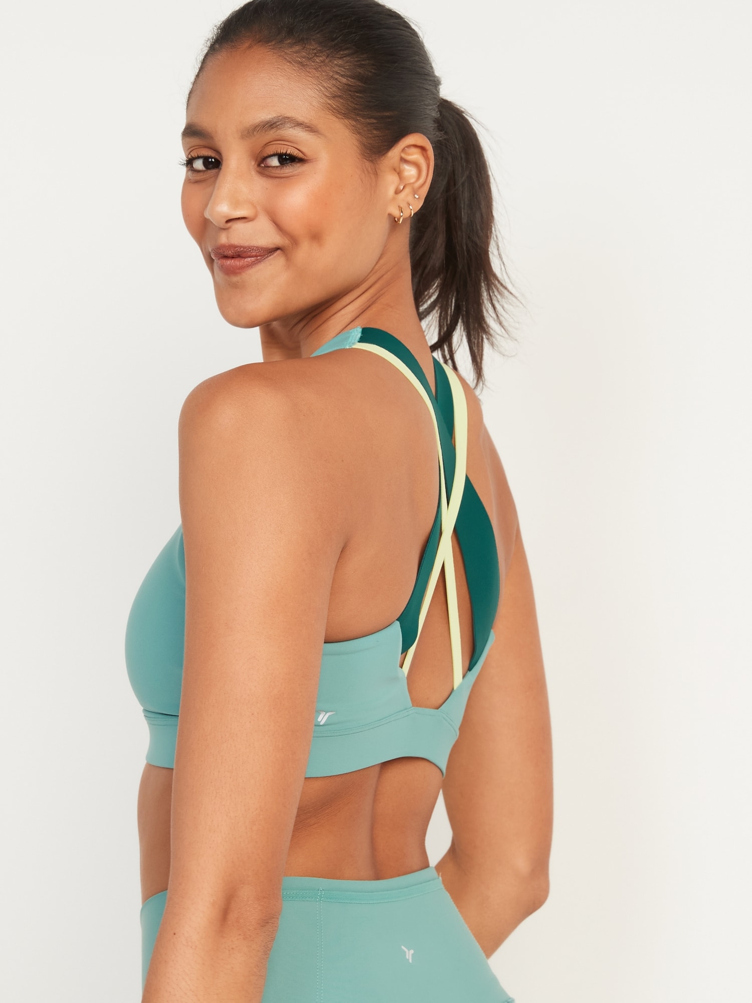 Sports Bra with Criss-cross straps and Back Closure - NYK310- Surf The Web