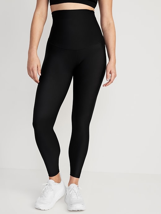 Image number 1 showing, Maternity PowerSoft Postpartum Support 7/8 Leggings