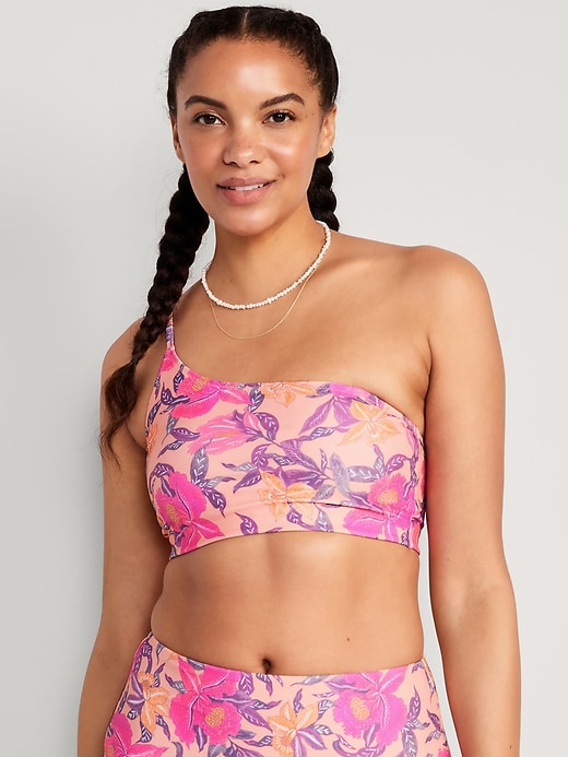 Image number 1 showing, Printed Convertible Bandeau Bikini Swim Top