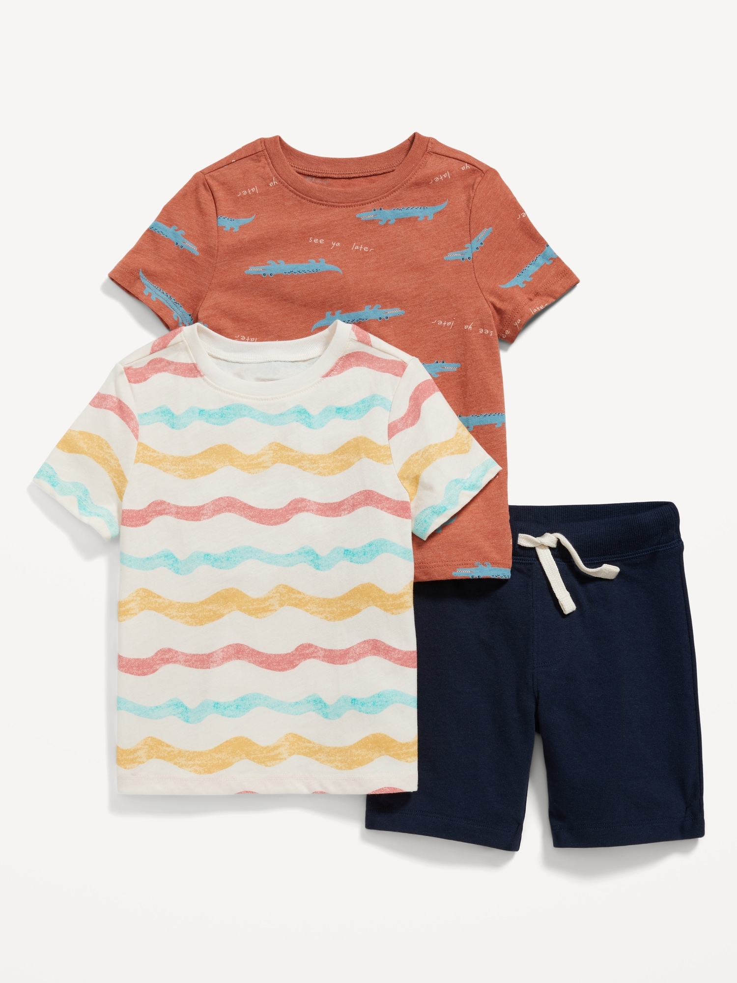 Printed T Shirts Pull On Shorts 3 Pack for Toddler Boys Old Navy