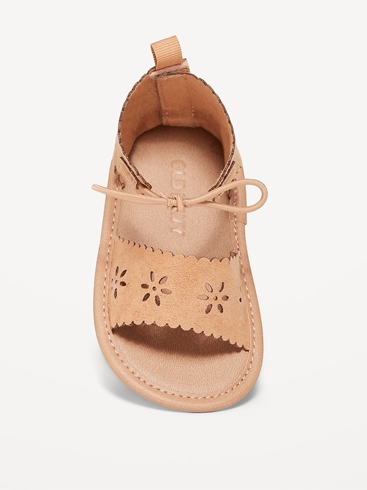 View large product image 2 of 4. Faux-Suede Scallop-Trim Sandals for Baby