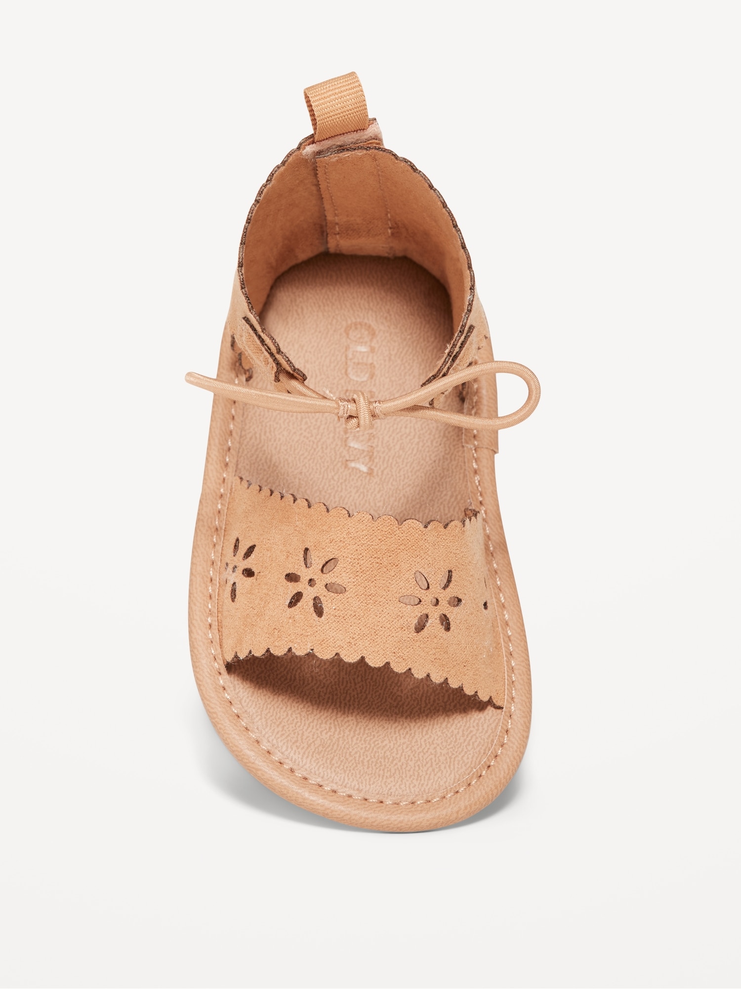 Faux-Suede Scallop-Trim Sandals for Baby