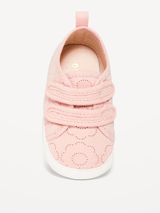 View large product image 2 of 4. Faux-Suede Perforated Floral Sneakers for Baby