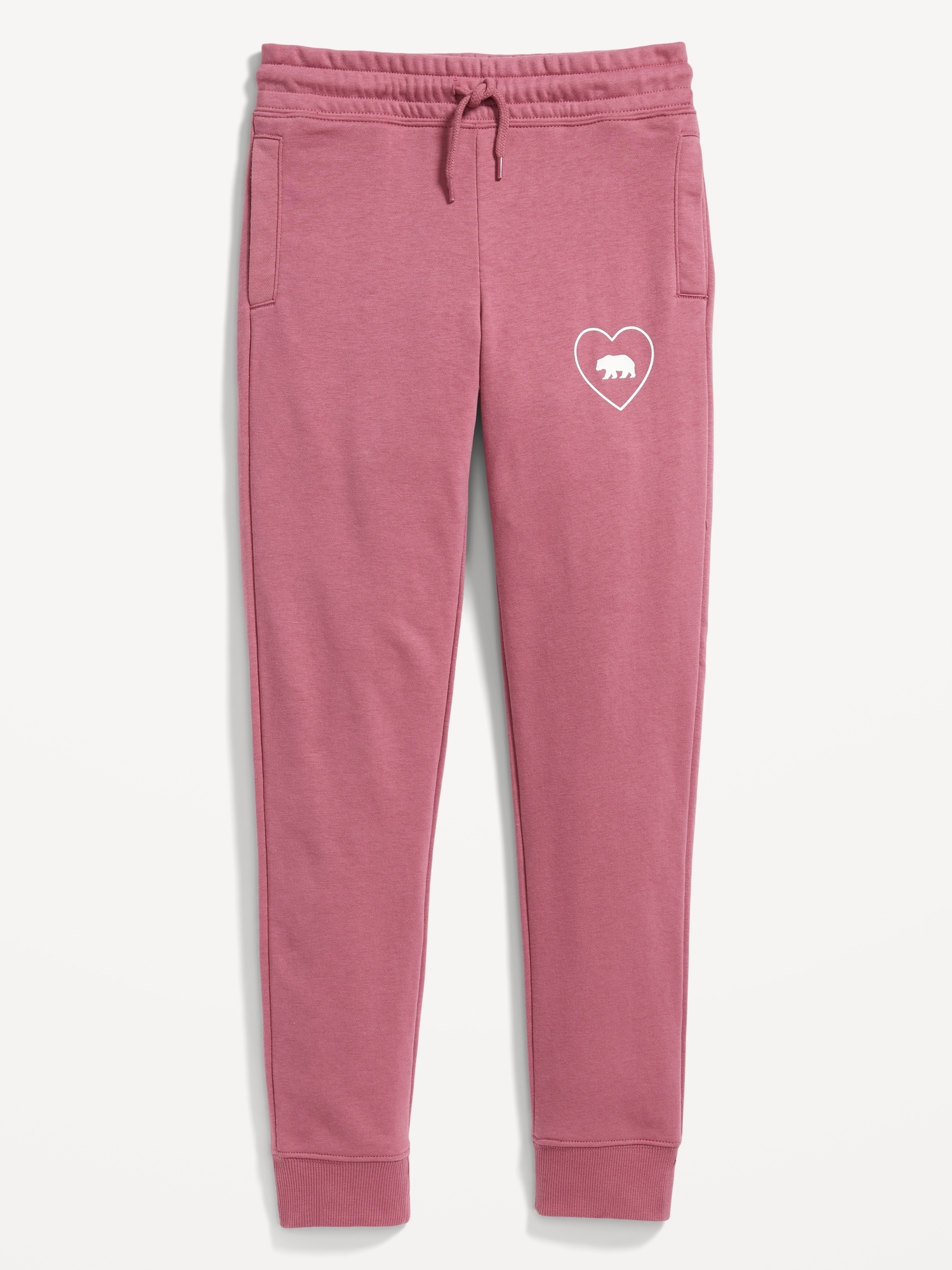 Old Navy High-Waisted French Terry Logo Jogger Sweatpants for Girls pink. 1