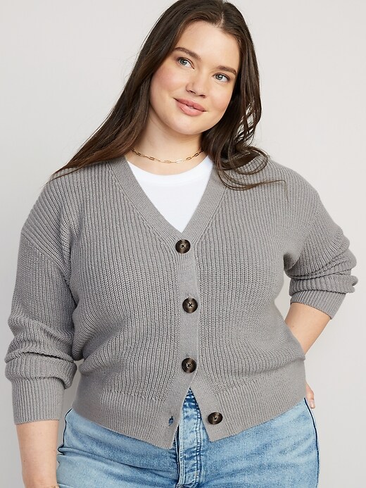 Image number 7 showing, Lightweight Shaker-Stitch Cardigan Sweater for Women
