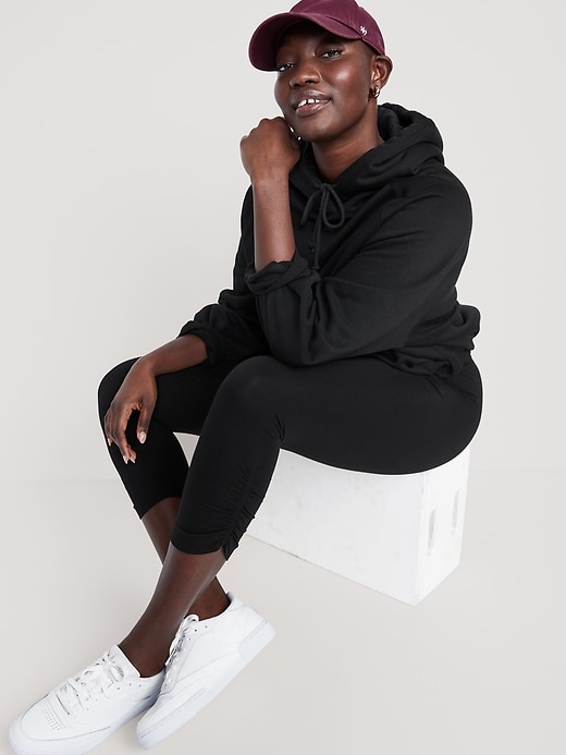 Image number 3 showing, High-Waisted Cropped Ruched Leggings for Women