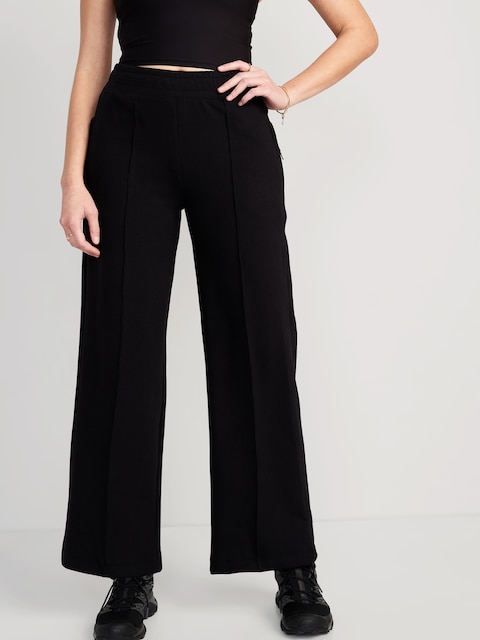 High-Waisted Dynamic Fleece Wide-Leg Pants