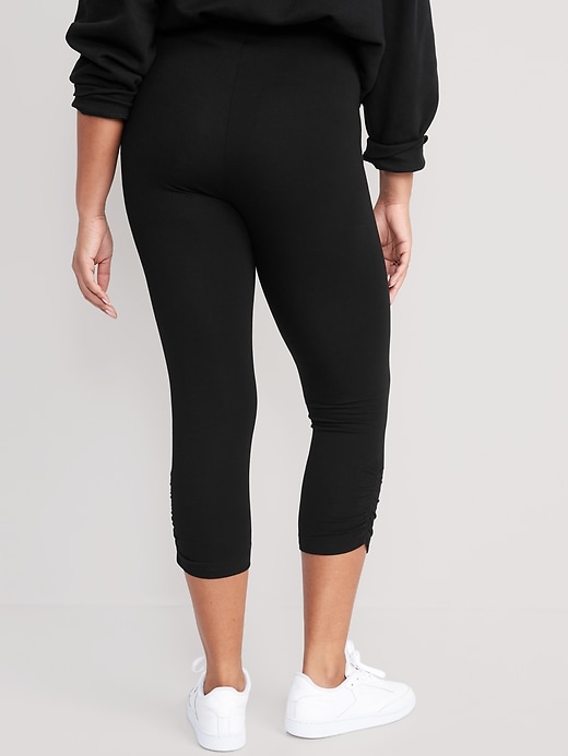 Image number 6 showing, High-Waisted Cropped Ruched Leggings for Women