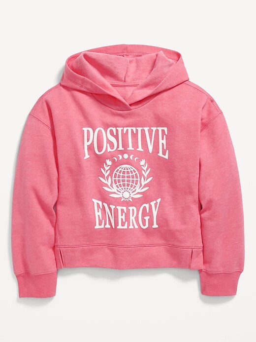 View large product image 1 of 2. Long-Sleeve Graphic Pullover Hoodie for Girls