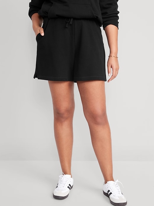 Image number 5 showing, High-Waisted Lounge Sweat Shorts for Women -- 5-inch inseam