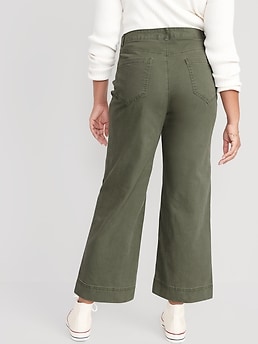 Wide leg cropped chino on sale pants