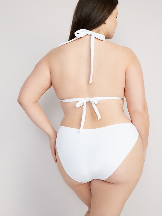 L'image numéro 8 présente Culotte de bikini classique en jacquard plissé à taille basse pour Femme