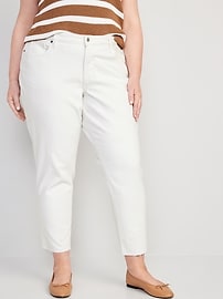 High-Waisted OG Straight White-Wash Cut-Off Ankle Jeans