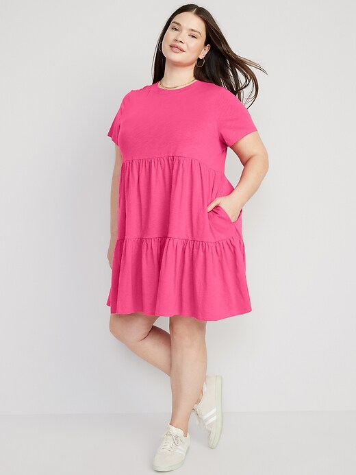 Tiered Mini Swing T-Shirt Dress