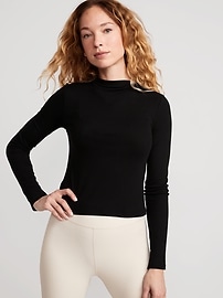 Women's YPB powerSOFT Long-Sleeve Ruched Mockneck Top