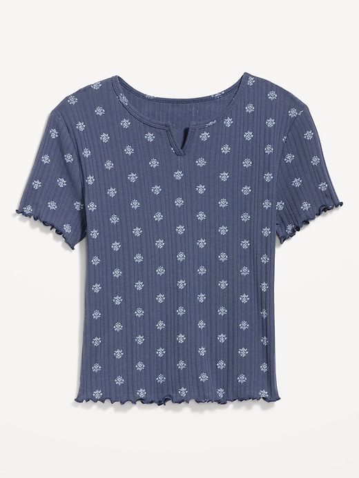 Image number 4 showing, Split-Neck Pointelle-Knit Pajama T-Shirt
