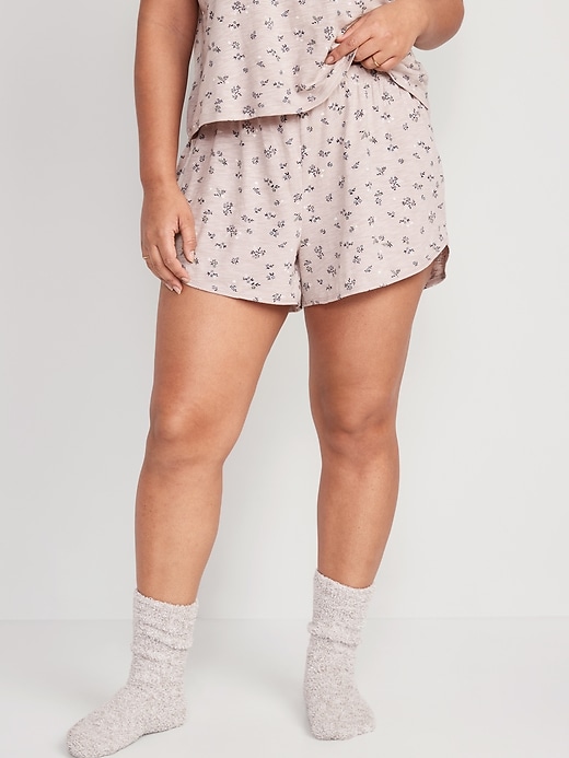 Image number 5 showing, High-Waisted Floral-Print Sunday Sleep Shorts -- 3.5-inch inseam