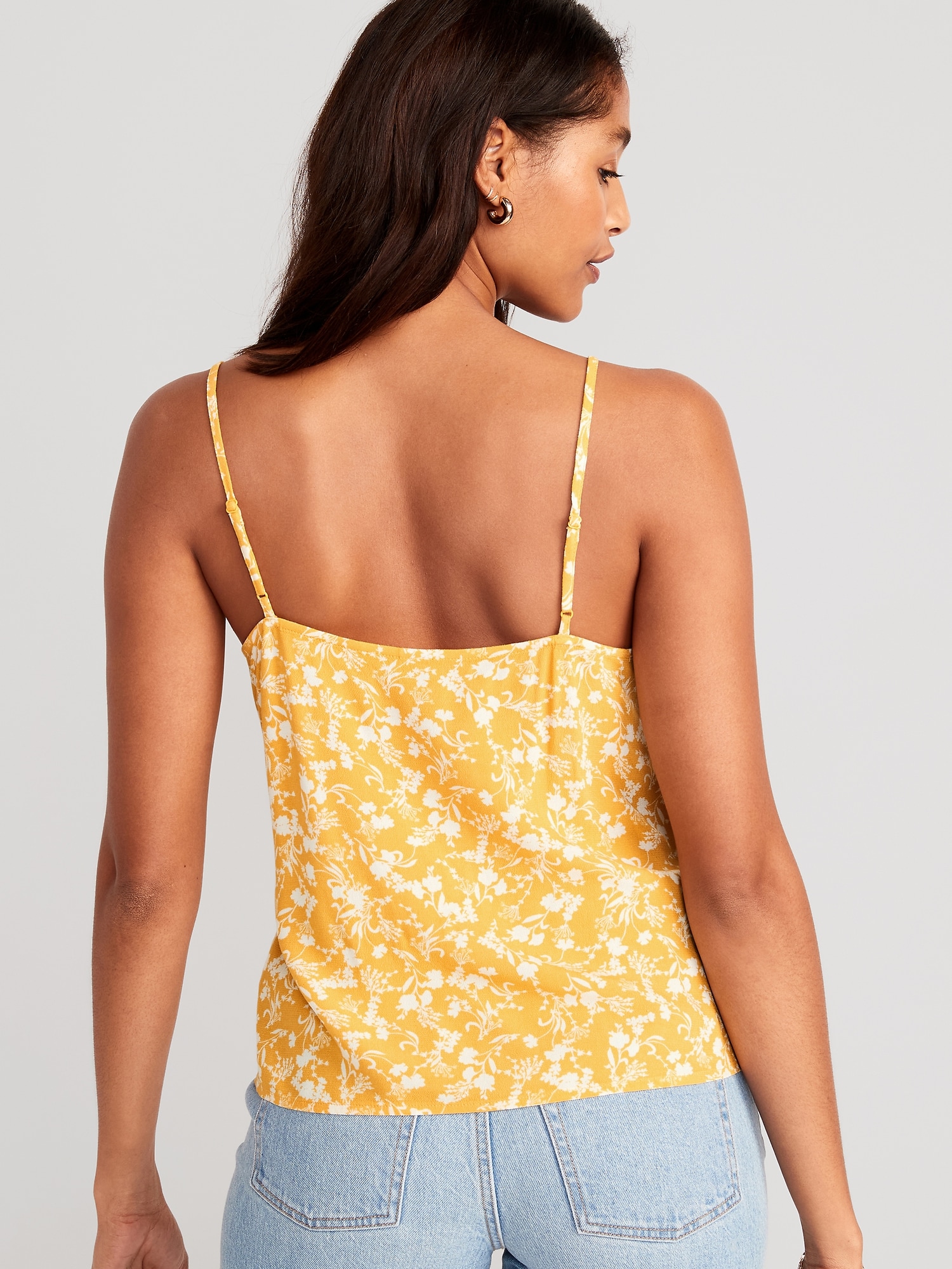 Textured Ruffled Wrap-Effect Cami Top for Women