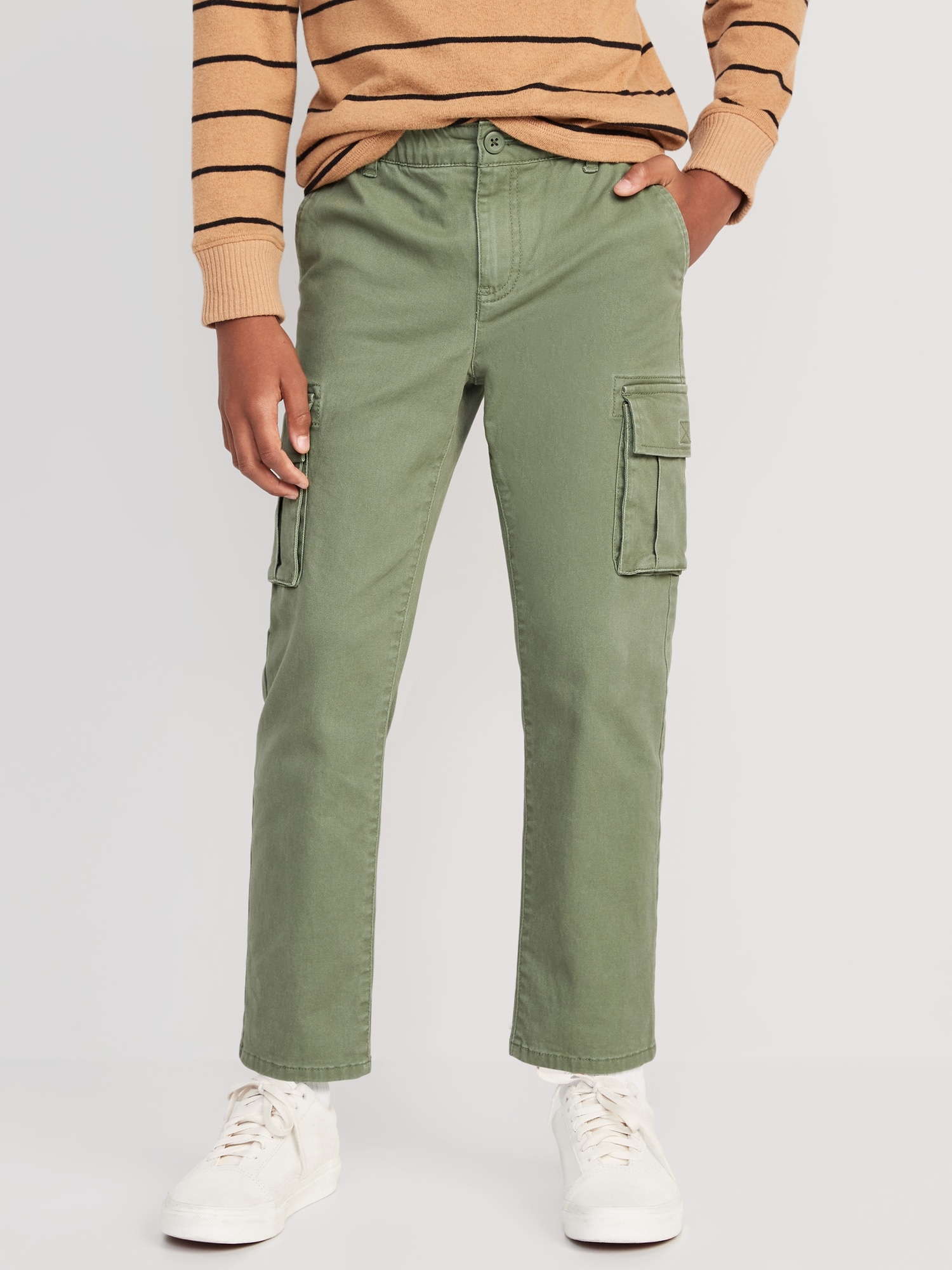 Old Navy Built-In Flex Cargo Taper Pants for Boys green. 1