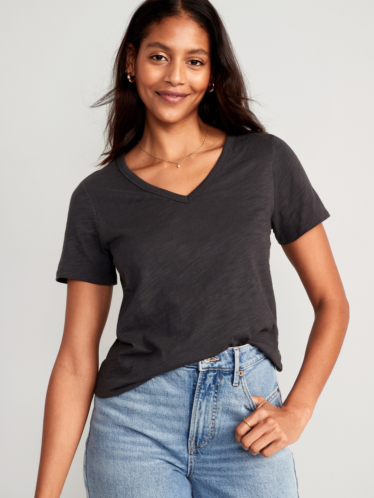 T-shirt I Love NY City Girl - Col En V, Coupe Classique - Cadeau New York Pour Fille - 241g