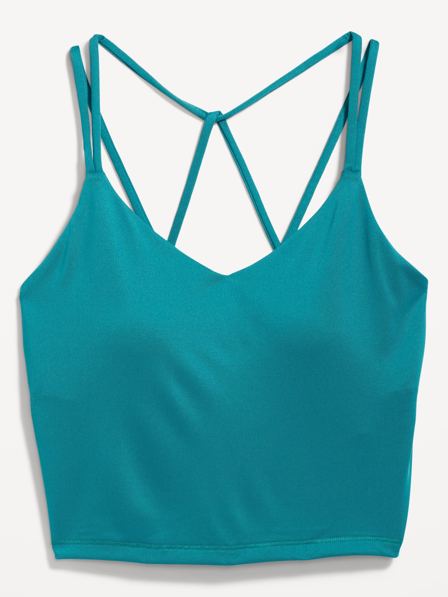 Old Navy Light Support PowerPress Strappy Longline Sports Bra for Women XS-4X blue. 1