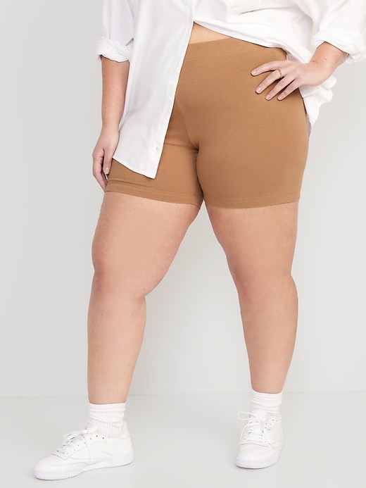 Image number 7 showing, High-Waisted Jersey Biker Shorts -- 6-inch inseam