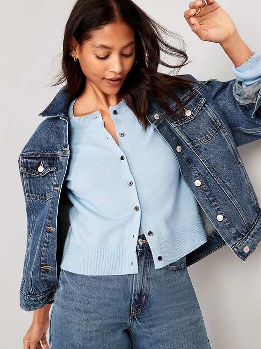 Cropped Cozy-Knit Cardigan | Old Navy