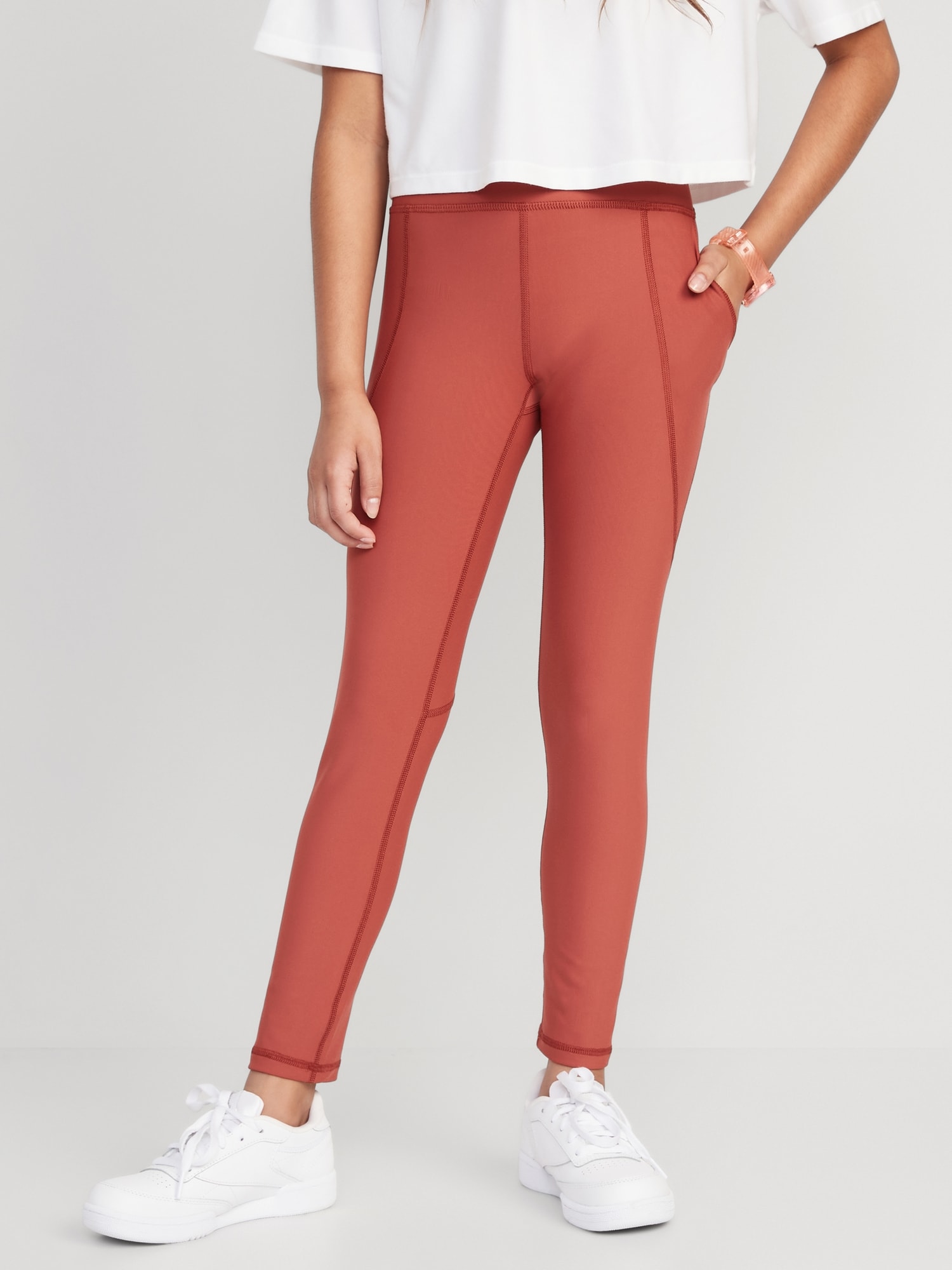Old Navy High-Waisted PowerSoft 7/8 Leggings for Girls red - 768655283