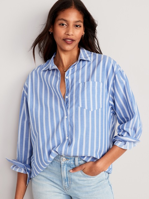 Oversized Button-Down Boyfriend Shirt