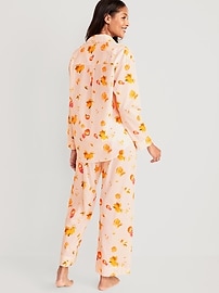 MyFav Women's Cute Cartoon Print Tee and Shorts Pajama Set,XL